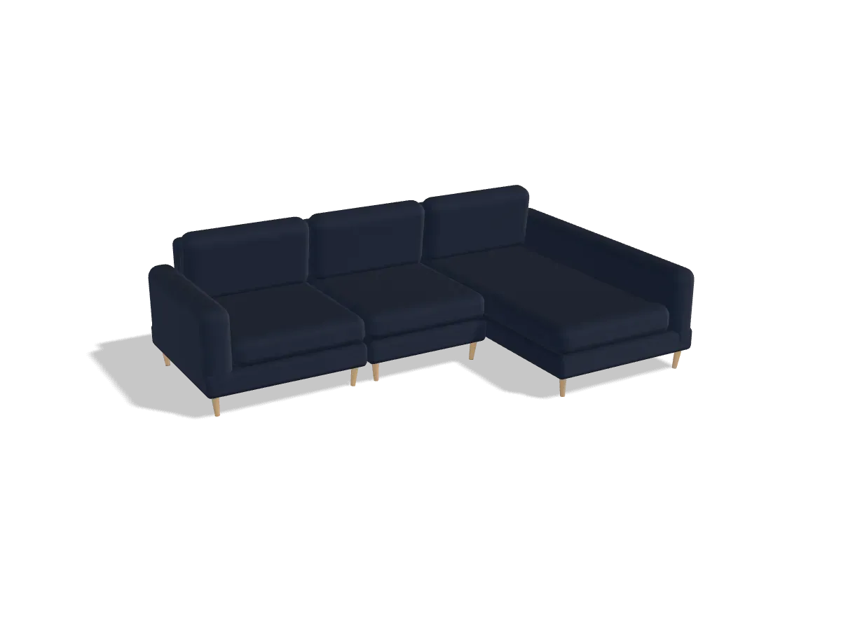 Tessel One Trio with chaise in wool ink